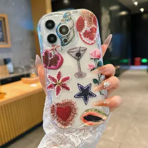 Fashionable Heart & Fruit & Flower Pattern Phone Case, Decorative Phone Protector Cover, Phone Accessories Compatible with iPhone 11 12 13 14 15 16 17 Pro Max, Casing