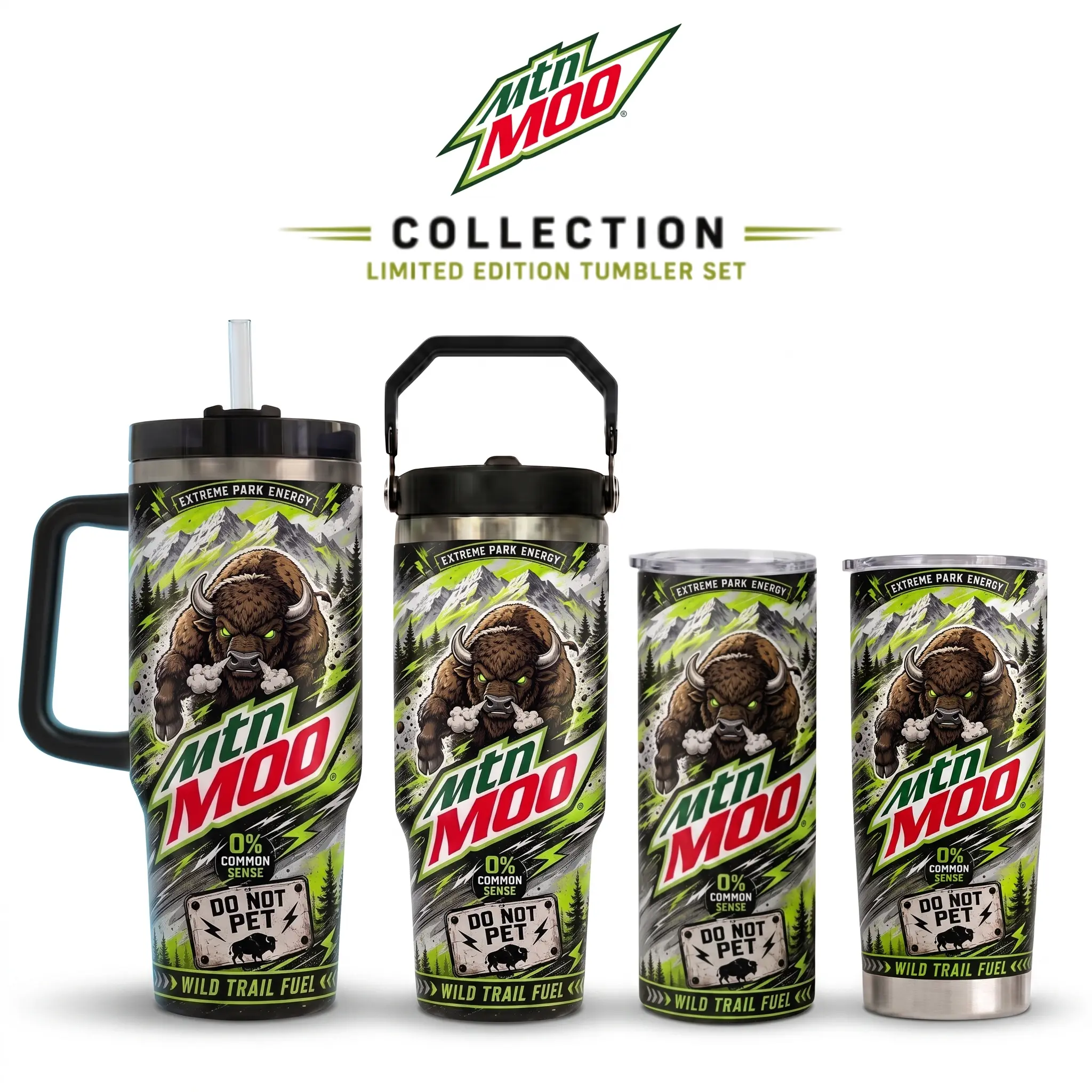 Mtn Moo Wild Trail Bison Adventure Tumbler – Mountain Style Insulated Travel Mug, Camping & Hiking Drinkware Gift, 20oz 30oz 40oz