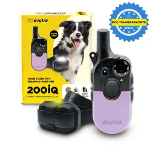 Dogtra 200iQ Remote Training E Collar – 100 Levels, Tone, Vibration, 1/2 Mile Range – Compact, Waterproof, One-Handed Control for Dogs 10 lbs – Lightweight Daily Training – Slip Resistant Lavender