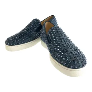 Pre-owned christian louboutin Suede Small Leather Goods Slip on Sneakers