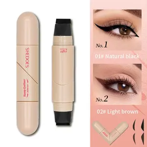 Rotating eyeliner stamp pen — dual-ended design with wing stamps; quick-drying, long-lasting, smudge-resistant; convenient for cat-eye looks; sharp wing lines and all-day makeup; liquid eyeliner. bold makeup eyebrow tint mascara volume length