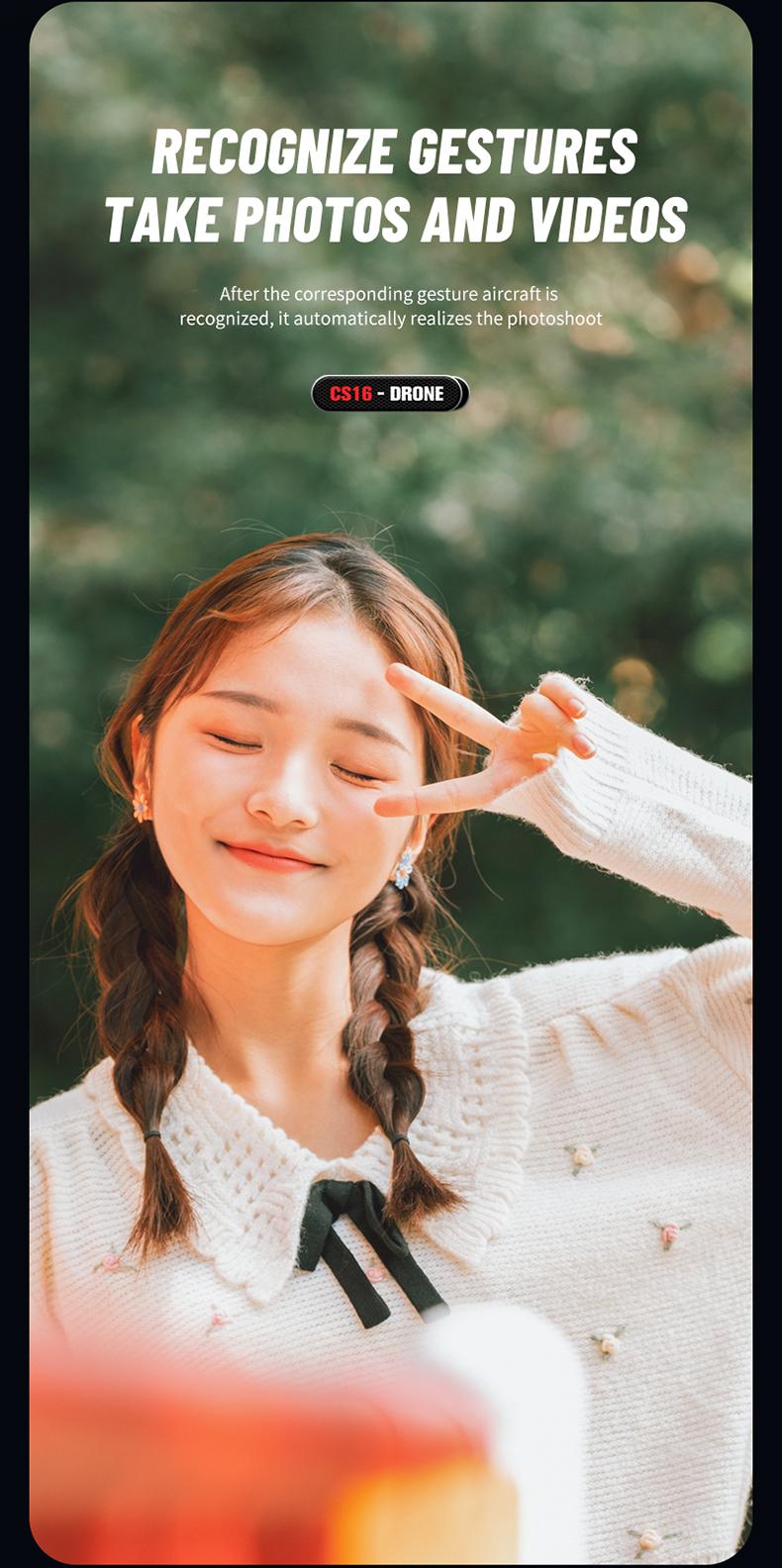 CS16 4K Camera Drone with 4K Camera Intelligent Obstacle Avoidance Powerful Motor Quadcopter for Aerial Photography Brushless Flight Power