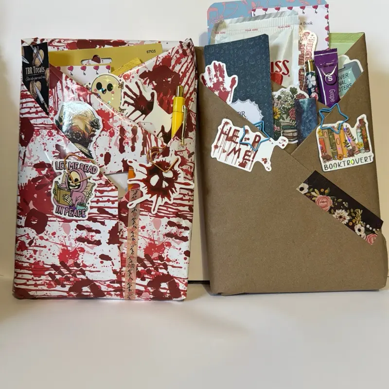 Blind Date with a book Non Romance with Bookmarks Stickers Face Mask Beverages Pen Keychain for Reading Enthusiasts