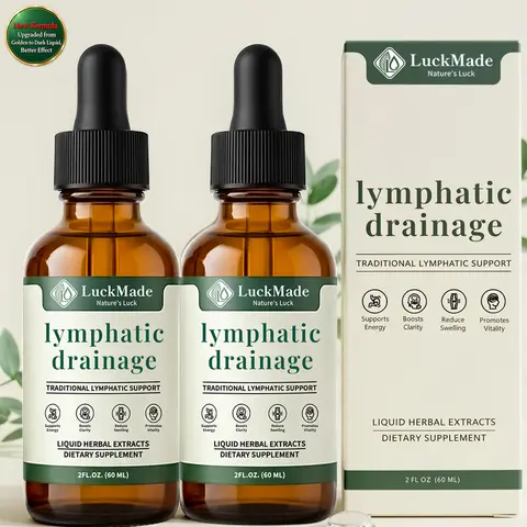 LuckMade Liposomal Lymphatic Drainage Drops – Natural Herbal Supplement with Cleavers, Red Clover, Stillingia & Prickly Ash Bark, Supports Lymphatic Health, Bloat Relief & Digestive Comfort, 2 FL.OZ, 58 Servings