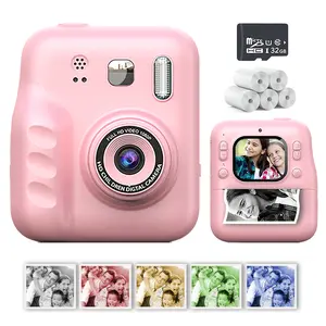 Instant Print Kids Camera, 1080P Digital Toddler Camera with 32GB Card, Selfie Video Camera, Perfect Christmas Birthday Gift
