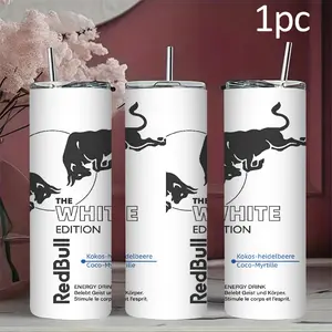 1pc 17/20oz Energy Drink Style Print Insulated Flask, Car Portable Travel Tumbler,Vacuum-sealed leak-proof design, suitable for outdoor activities and as gifts for festivals