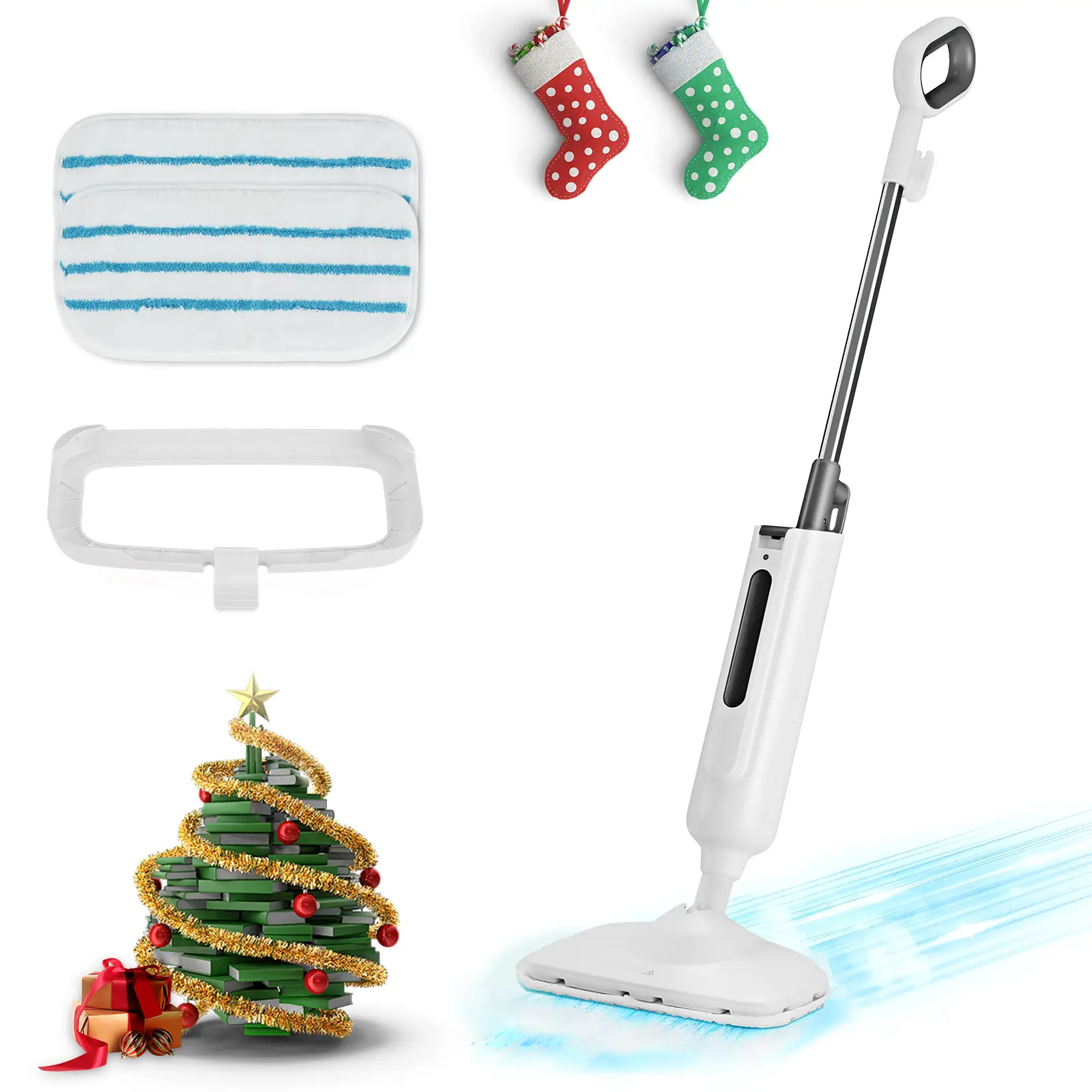 Steam Mop for Floor Cleaning, Lightweight Floor Steamer Cleaner for Hardwood/Tile/Laminate Floors Carpet, 2 Washable Pad