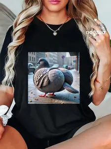 100% Cotton Unisex funny brainrot pigeon with level 100 gen z meme pigeon T-Shirt