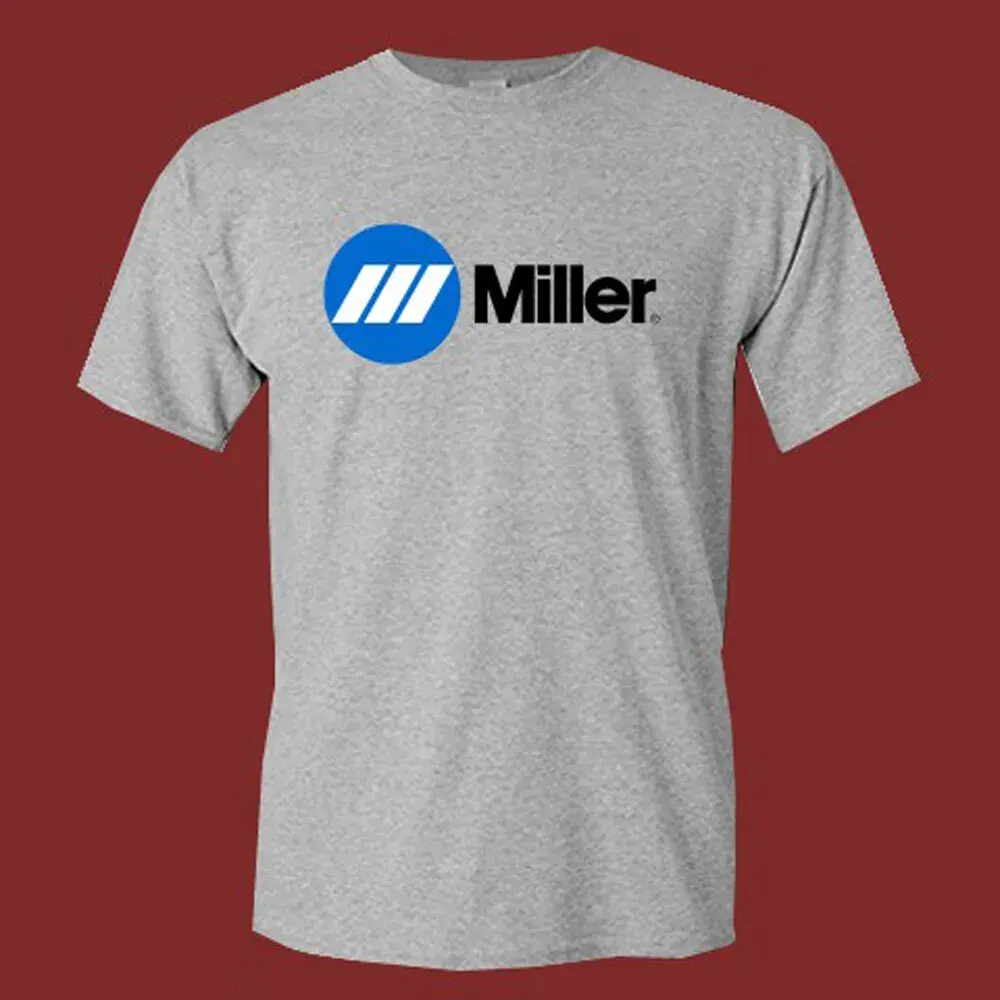 Miller Welding Equipment Men's Grey T-Shirt Cotton Menswear Tshirt Streetwear
