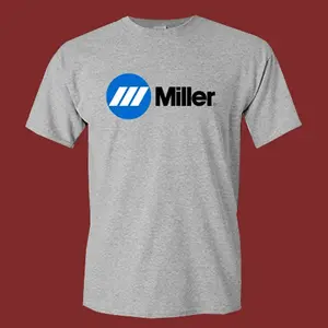 Miller Welding Equipment Men's Grey T-Shirt Cotton Menswear Tshirt Streetwear