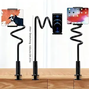 Flexible Gooseneck Cell Phone Stand Folding Phone & Tablet Stand 360° Rotation Adjustable Height Space-Saving Lazy Desktop Bedside Clip Design for Comfortable Viewing Easy Typing Perfect for Home Office Travel Android iOS gift NewYear