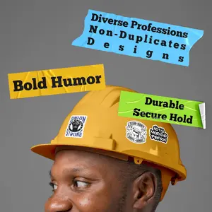 Funny Hard Hat Stickers for Adults - Pack of 160 PCS