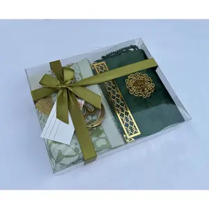 SAIKA Prayer Rug Set with Thanks Card, Full Arabic Quran Prayer Rug, Beads and Car Hanger Set,Ramadan Eid Wedding Birthday Graduation Mother'S Day (Ivy) SAIKA SAIKA SAIKA
