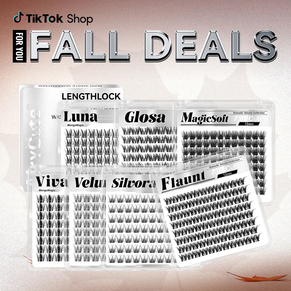 AiryCute LengthLock Collection | Lash Clusters Luna Glosa Viva Silvora Velure Flaunt 8mm-16mm Ultra-Dense Waterproof Long-Lasting DIY Lashes for Flawl