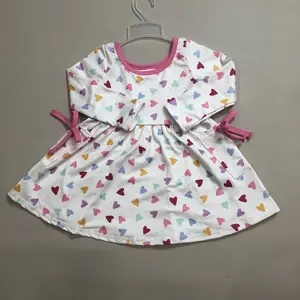 C Girl Valentines Day Clothes Heart Bow Kids Girl Winter Dresses Gift Dress GLD1428