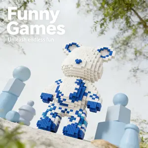 New Building Block Toy Set, Creative Bear Series, Trendy Handmade DIY Model, Home Decoration, Gift for Friends, Christmas Birthday Present, Building Blocks Set