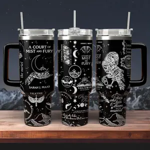 A Court Of Mist And Fury Book Tumbler 40oz, Roses Book Tumbler, Acotar Tumbler