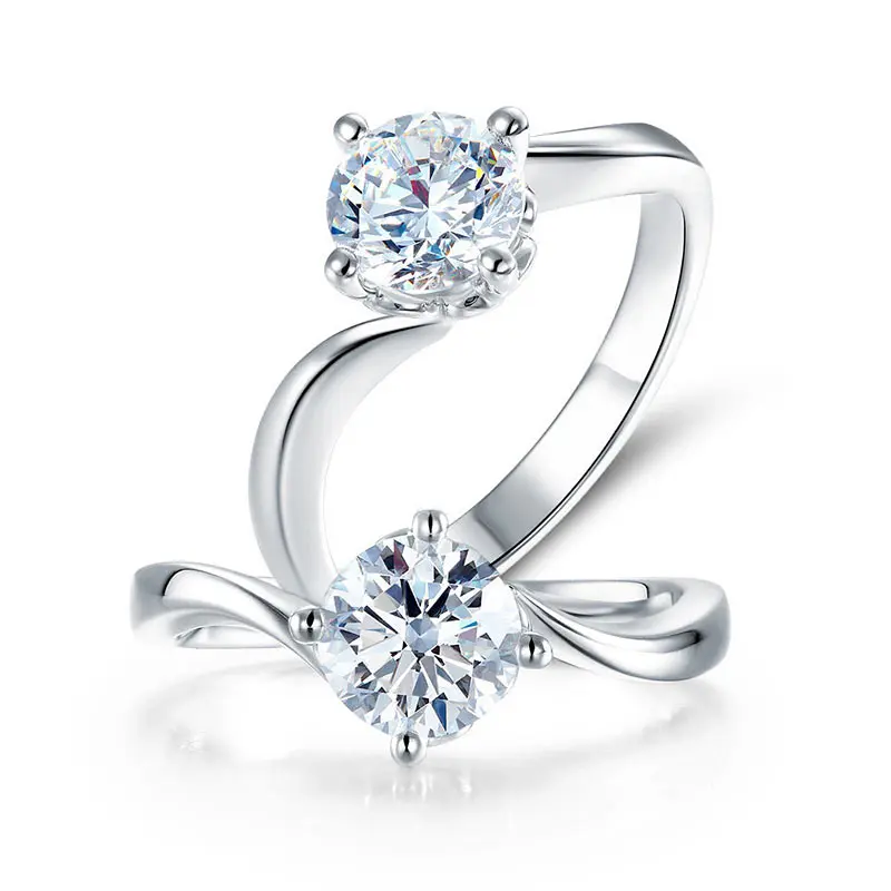 Swirl Solitaire Engagement Ring for Women, 1 Carat Certified VVS1 Moissanite Promise Ring in 925 Sterling Silver, Promise Rings, Just Because Gifts