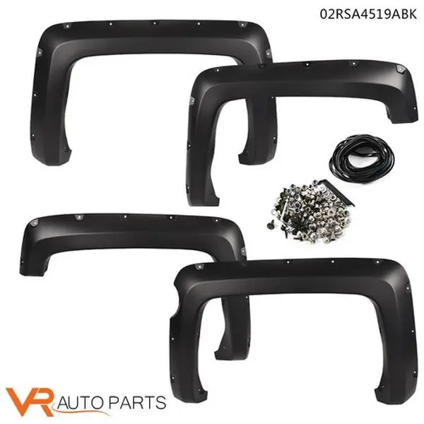 Pocket Rivet Fender Flares Wheel Protector, 5.8ft Short Bed Automotive Truck Accessory, Polypropylene Damage Shield with Precise Cut, Includes Hardware, Fits 2014-2018 Chevy Silverado 2500HD Vehicle
