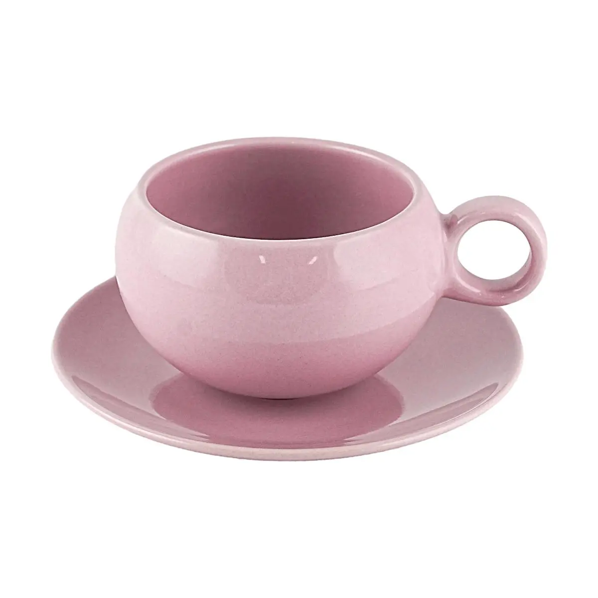 GLAZE STORY Elegant Purple Coffee Cup and Saucer Set - "Purple Rice" Collection, Chic Afternoon Tea Service for 1