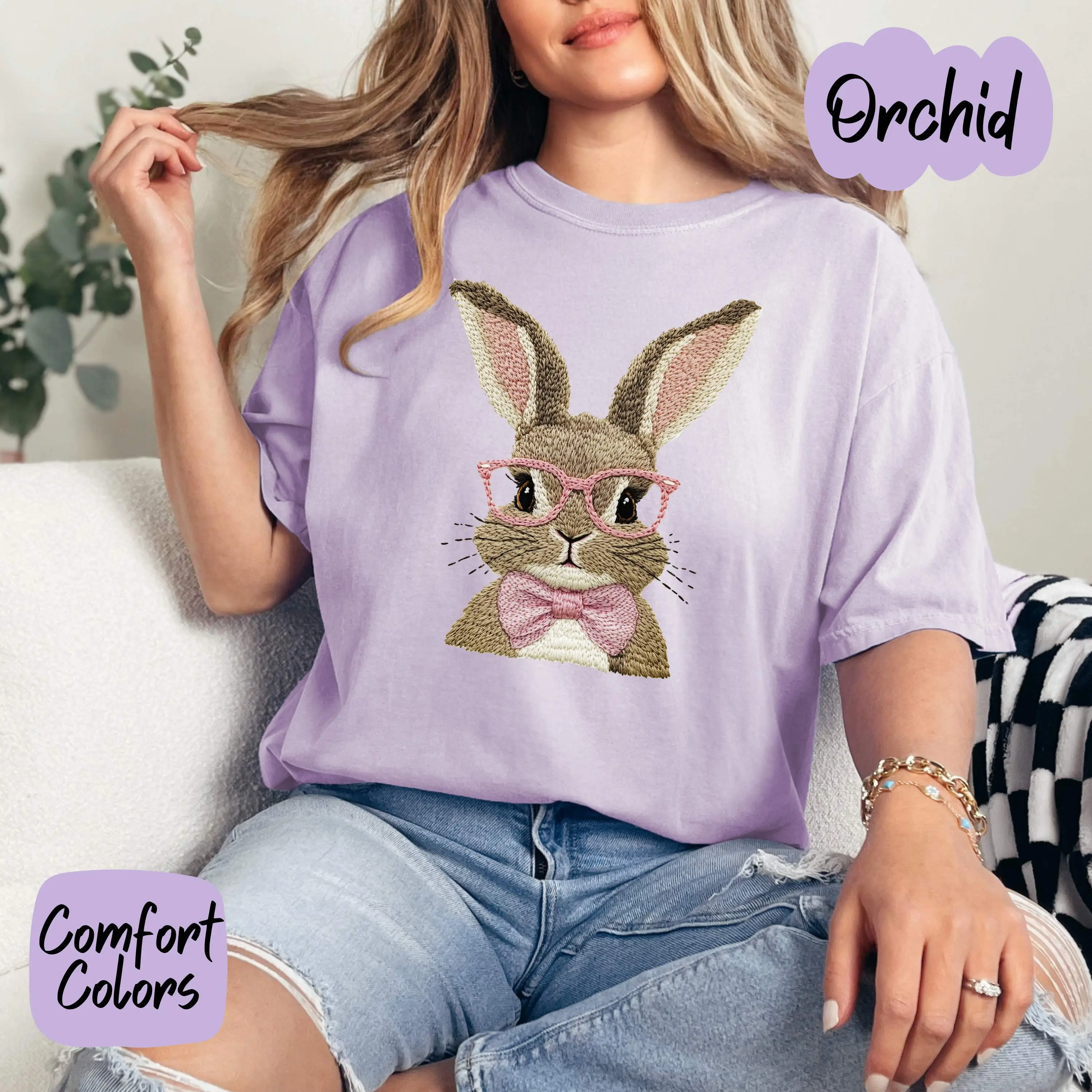 Faux Yarn Easter Bunny Shirt/Crewneck Faux Yarn Easter Bunny Shirt/Crewneck