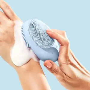 2026 Wireless Korean Skin Care Face Clean Massage Silicone Electric Face Cleansing Brush Face Exfoliating Facial Cleansing Brush