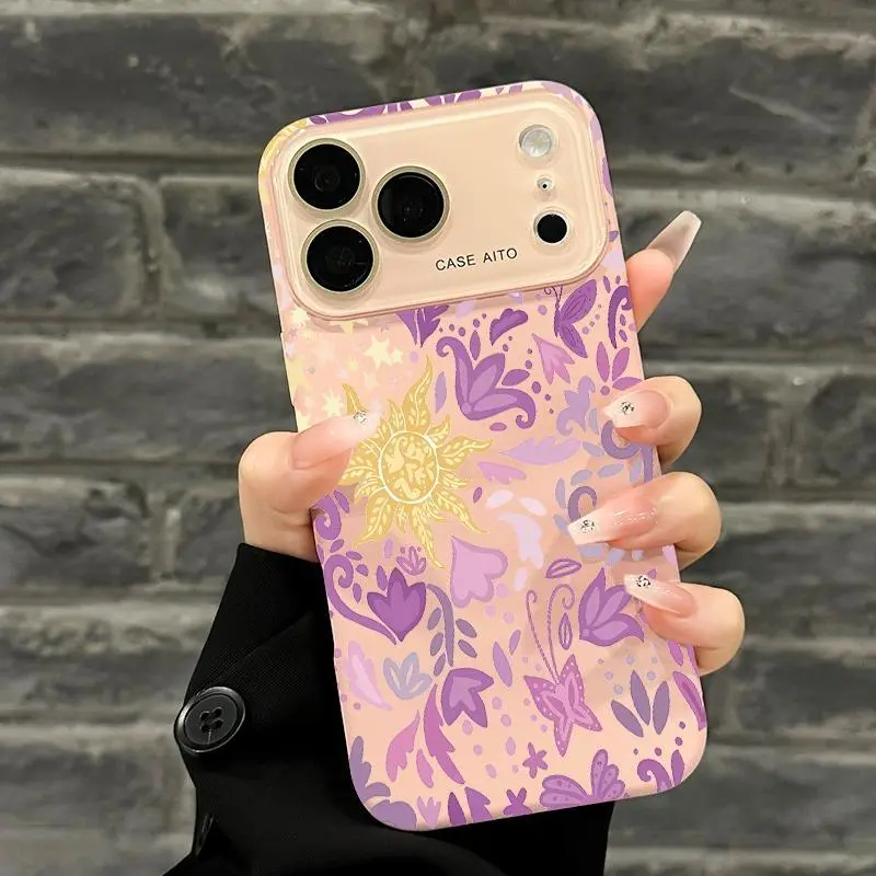 Luxury Sun Motif TPU Shell Liquid Smartphone Case, Fits iOS iPhone Series 17/16/15/14/13/12 Pro Max, Shockproof, Lens Guard Protection