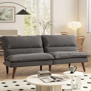 Sofa Bed, Convertible Memory Foam Sofa Couch with Adjustable Positions for Small Living Room, Office, Apartment Futon Sofa Bed, 66” Futon Couch with Adjustable Backrest & Armrests, Convertible Small Sleeper Sofa Bed for Small Apartments, Study Room outdoo