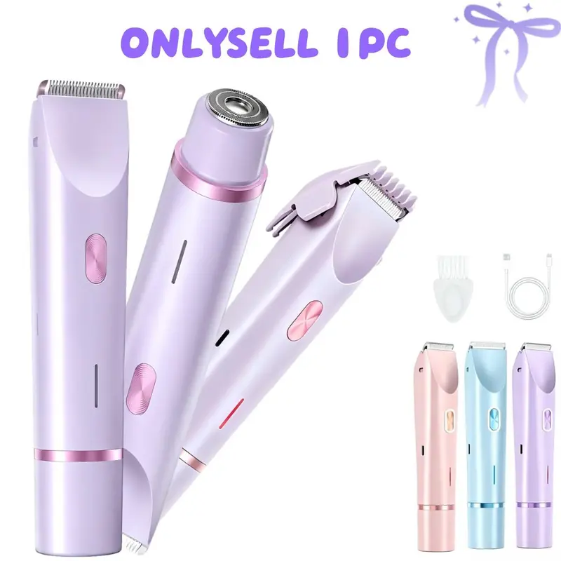 Bikini Trimmer for Women,Dual-Head Hair Removal Trimmer, Lightweight USB Rechargeable Waterproof Electric Shaver, Portable Mini Beauty Grooming Device for Underarm & Legs, Travel Gift for Women