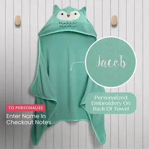 Personalized Kids Hooded Bath Towel with Pockets (Add Name In Checkout Notes)