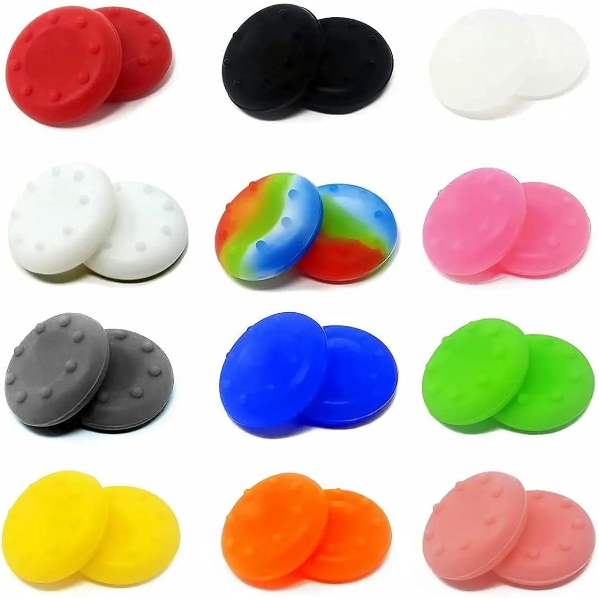 24-Pack Anti-Slip  Thumb Grips Caps | High-Sensitivity Joystick  Accessories Replacement Parts for PS4, PS5,  360,  One,  Series X/S Controller