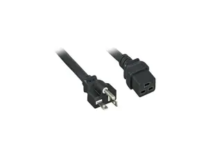Nippon Labs 12 AWG AC Power Cord NEMA 5-20P To C19,  SJT, 20A/250V, NEMA 5-20P to IEC-60320-C19, Black 6ft. Power Cable