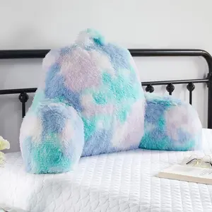 Reading Pillow for Bed Adult - Faux  Backrest Pillow with Arms,   Rest Pillow for Sitting Up in Bed, Extra Fluffy Sit Up Pillow, Students, Teens,  Study Pillow, Xmas