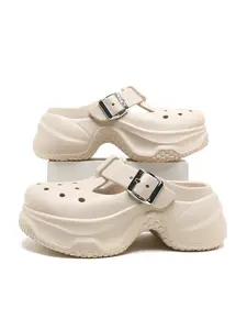 Classic Mary Jane Slippers for Women, Comfortable Daily Wear Shoes, Fashion Design, 7cm Thick Sole Height Increase, Non-Slip Size 35-40, Non Slip Clogs, Thick Bottom Slippers
