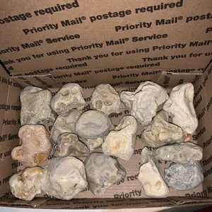 Box of 2.8 pounds of Crowley Ridge Agates from Louisiana