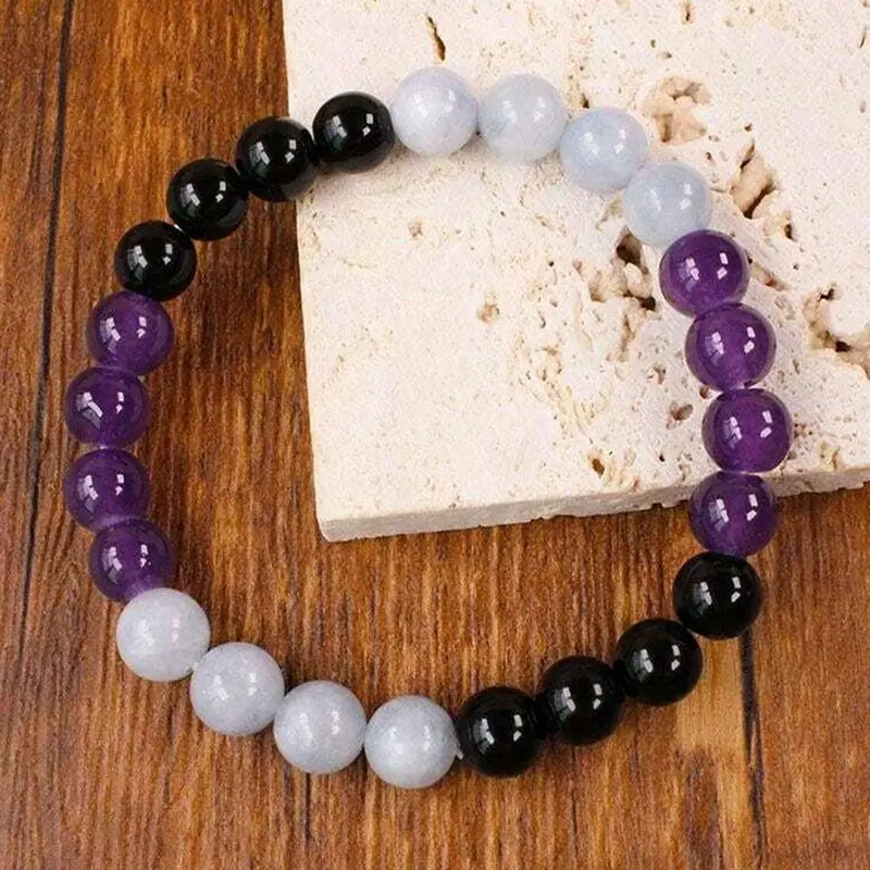 Pain Relief Bracelet, Rainbow Obsidian Angelite Amethyst, Natural Stone Healing Jewelry, Migraine Stress Tension Relief, Muscle Joint Pain Soother, Wellness Accessory, TikTok Viral, Energy Bracelet
