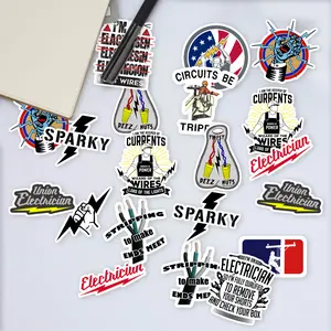 Stickers Pack 20 Pcs Electrician Bottle Waterproof Vinyl Guitar Luggage Skateboard Laptop Water Aesthetic Car Bumper Bike Colorful