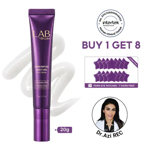 Dr.Leo PDRN Peptide Eye Cream - 10% Dual-Resource PDRN Daily Anti-Aging Treatment, Dark Circles Treatment, Barrier Repair, Smooth, Firming, Targets Wrinkles, Puffiness, For Sensitive & Acne-Prone Skin, Includes Free Under Eye Patches