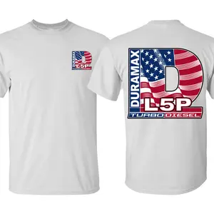 Duramax L5P American Flag Turbo Diesel T-shirt, Patriotic Heavy Duty Truck T-Shirt for Diesel Lovers,  Duramax Tee For Fans, MADE IN USA