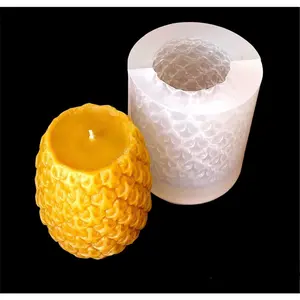 3D Silicone pineapple mold - pineapple candle mould - homemade mold - 4"