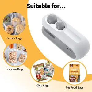 Portable USB Rechargeable 2-in-1 Heat Bag Sealer - Mini Snack & Food Storage Sealing Machine, Keep Your Snacks Fresh & Tidy, Perfect for Picnics & Travel!