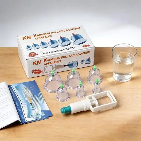 Kangnian 12PCS Fragrance-Free Hand Pump Vacuum Cupping Therapy Set - Manual Massage Cups with Single Item Pump Kit for Muscle Relaxation, Pain Relief, Body Care, Selfcare