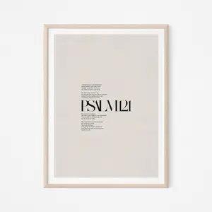 Psalm 121 Scripture Wall Art | Christian Bible Verse Print | Room Decor Unframed | 5 Size, 8x12 to 27x40 inch