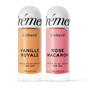 Crémerie Sweet Macaron Duo | Vanille Royale + Rose Macaron Hair Mists | Heat Protectant & Anti Frizz