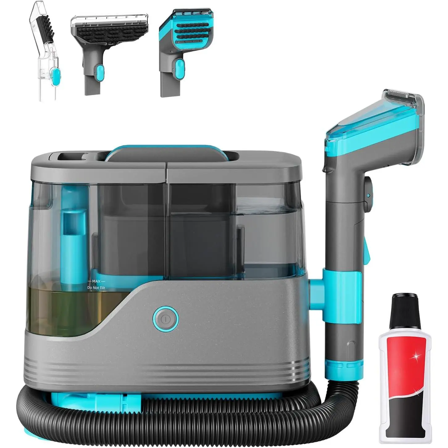 Portable Carpet and Upholstery Cleaner Machine 13KPa Suction with 3 Brushes - Lightweight Spot Shampooer for Couch, Car Seats, Stairs, Rugs & Pet Stains, Removable Water Tanks