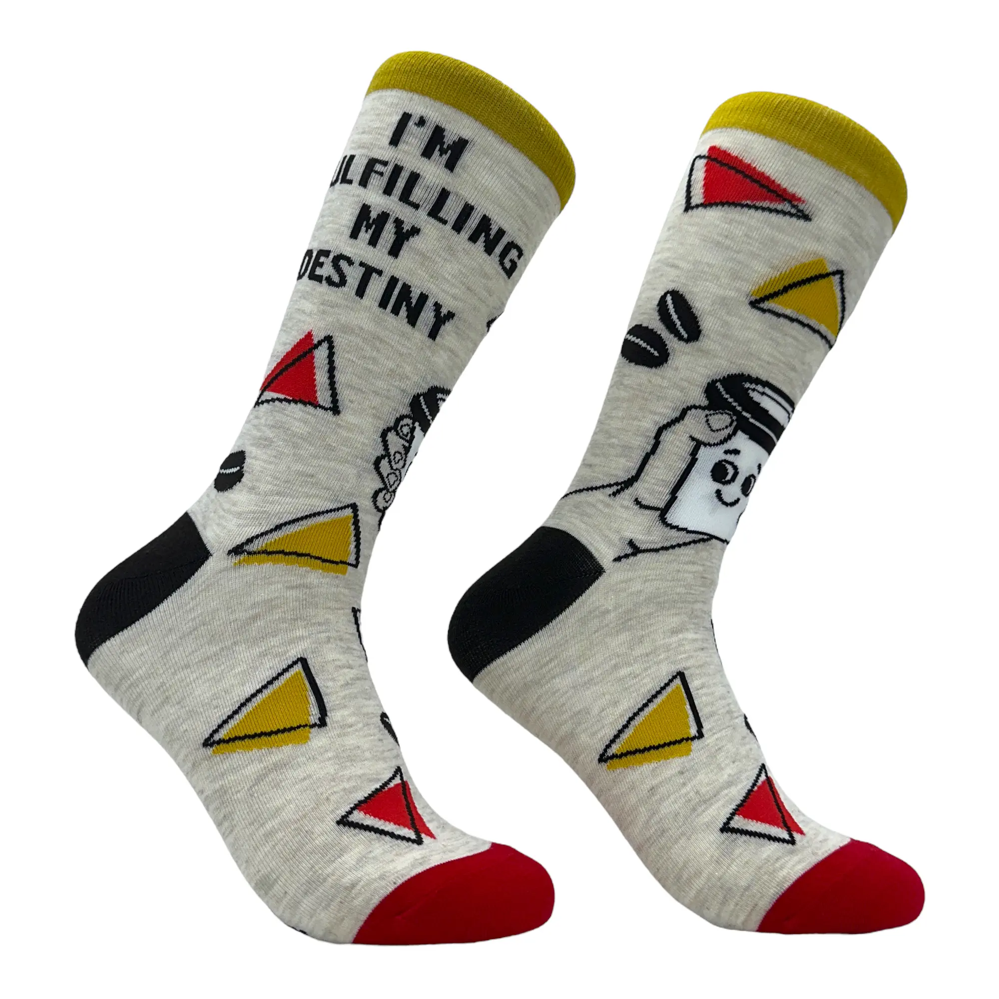 Women's Im Fulfilling My Destiny Coffee Socks Funny Caffeine Lovers Footwear Funny Graphic Socks Comfortable Fitted Spandex Cotton