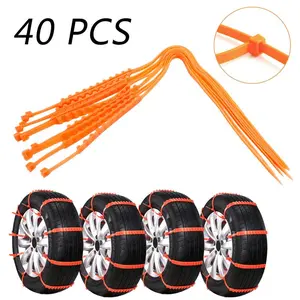 40pcs Universal Tire Chains Snow Chain Anti-Skid Wheel Belts for Cars Trucks SUVs Emergency Winter Driving Enhanced Traction