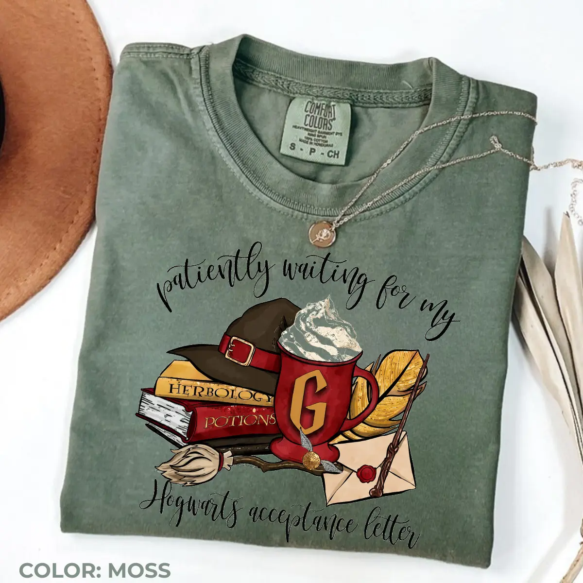 Comfort Colors Gryffin Holiday Mug Shirt, Wizard Inspired Graphic Tee, Magical Christmas T-Shirt, Book Lover Gift