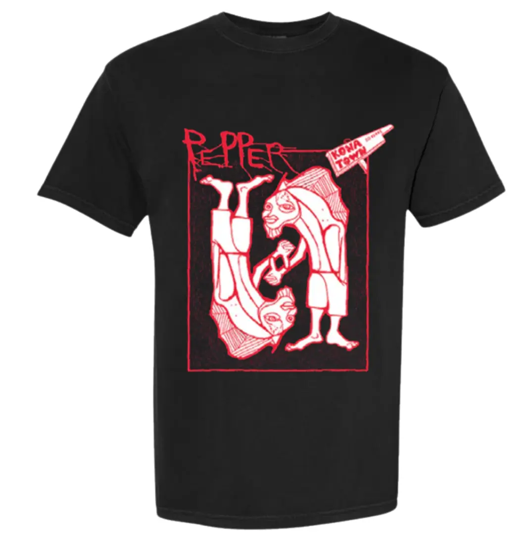 Pepper Kona Town Red Sketch Shirt – Vintage Reggae Rock Tee, Soft Cotton Blend, Sketch Art Band Shirt, Gift for Pepper Fans & Tour Merch Collectors