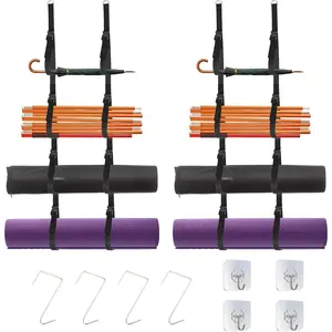 Camping Chair Wall Storage Rack for Garage Mounted Organizer System with Quick Release Buckles Space-Saving Storage Hooks for Tents Umbrella Yoga Mats